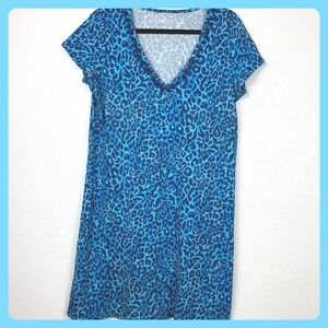 Lily Pulitzer Blue Leopard Etta Dress Pima Cotton Oyster Bay My Favorite Spot